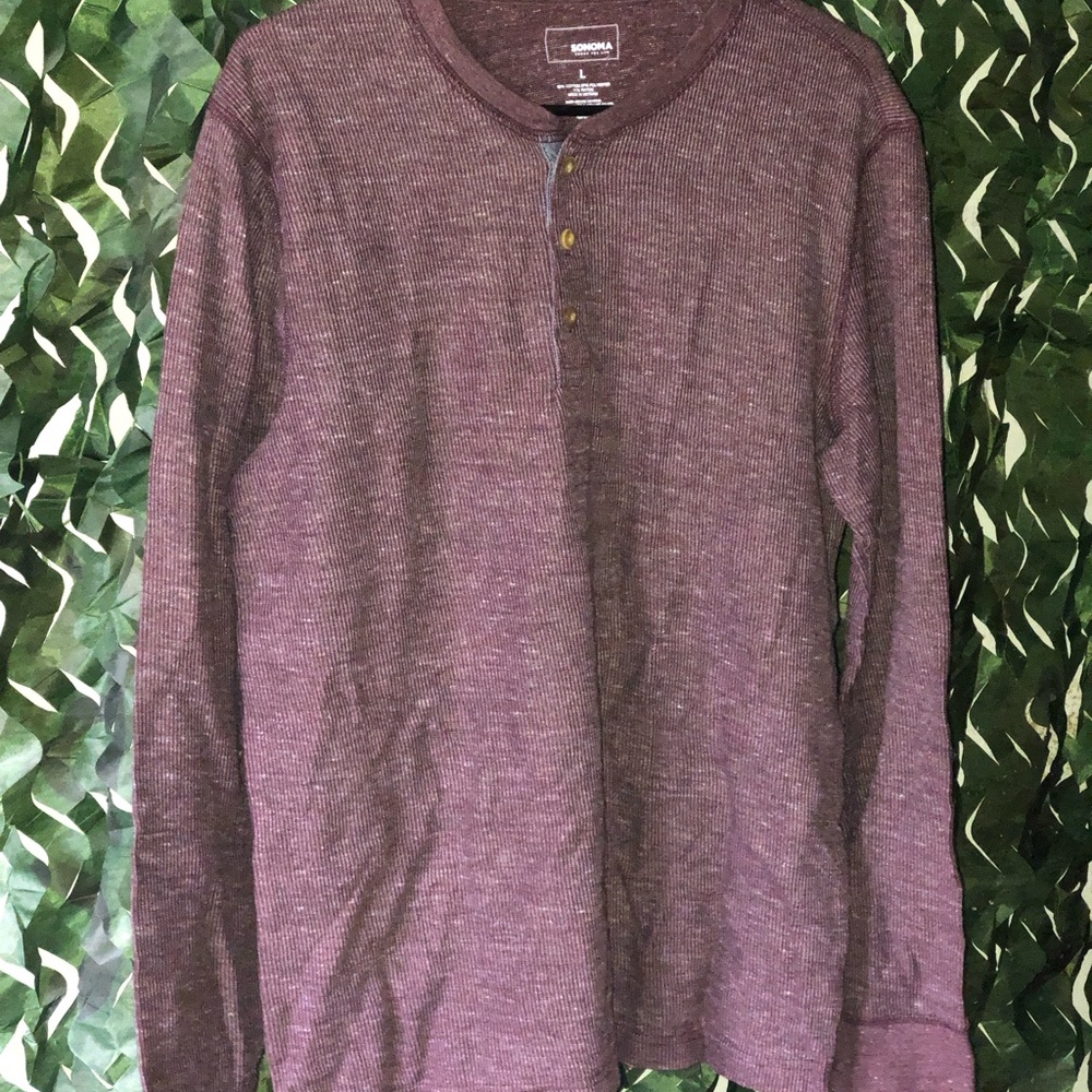Men's Maroon Henley Shirt